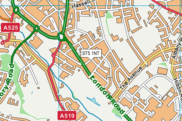 ST5 1NT map - OS VectorMap District (Ordnance Survey)