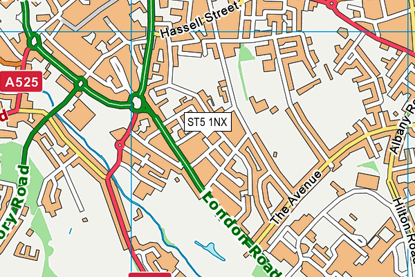 ST5 1NX map - OS VectorMap District (Ordnance Survey)