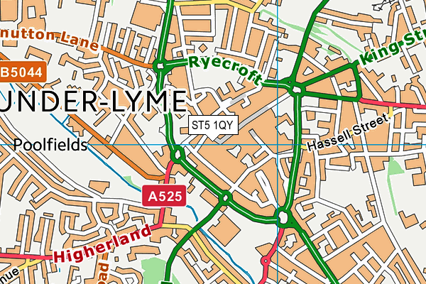 ST5 1QY map - OS VectorMap District (Ordnance Survey)