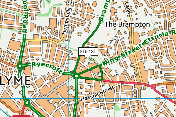 ST5 1ST map - OS VectorMap District (Ordnance Survey)