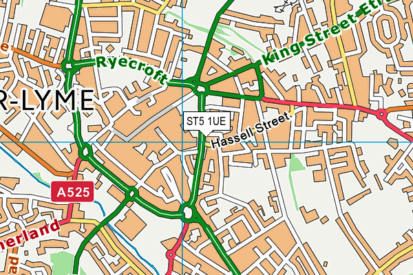 ST5 1UE map - OS VectorMap District (Ordnance Survey)