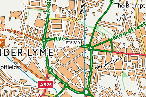 ST5 2AD map - OS VectorMap District (Ordnance Survey)