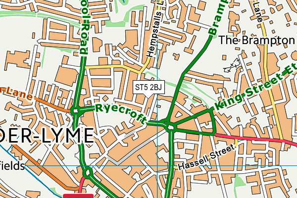 ST5 2BJ map - OS VectorMap District (Ordnance Survey)