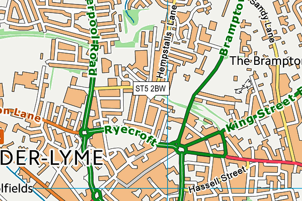 ST5 2BW map - OS VectorMap District (Ordnance Survey)