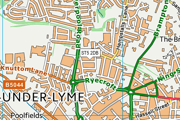 ST5 2DB map - OS VectorMap District (Ordnance Survey)