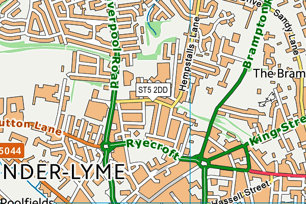 ST5 2DD map - OS VectorMap District (Ordnance Survey)