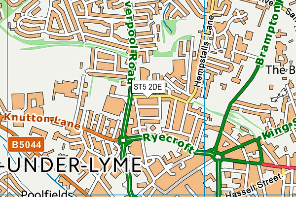 ST5 2DE map - OS VectorMap District (Ordnance Survey)