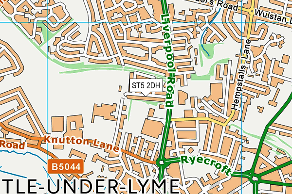 ST5 2DH map - OS VectorMap District (Ordnance Survey)