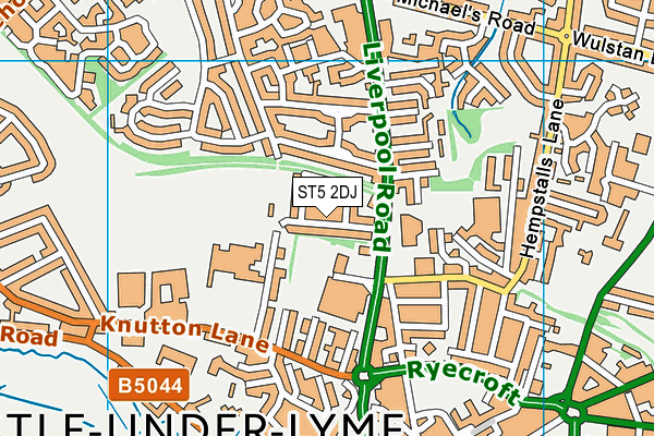 ST5 2DJ map - OS VectorMap District (Ordnance Survey)