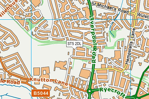 ST5 2DL map - OS VectorMap District (Ordnance Survey)