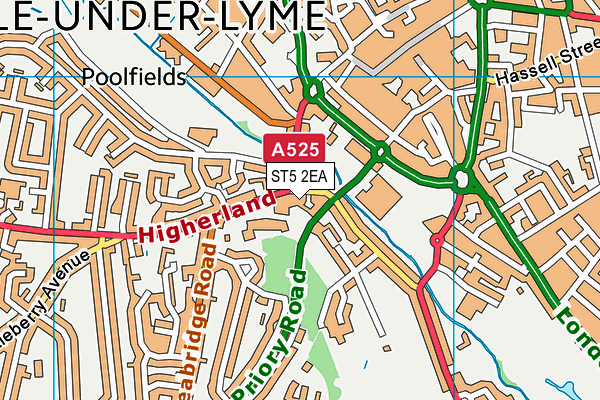 ST5 2EA map - OS VectorMap District (Ordnance Survey)