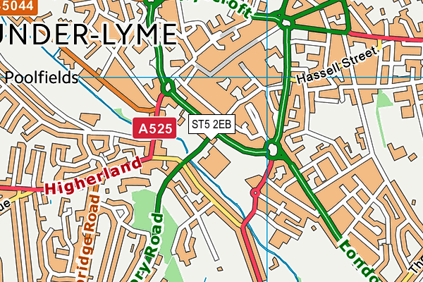 ST5 2EB map - OS VectorMap District (Ordnance Survey)