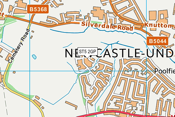 ST5 2GP map - OS VectorMap District (Ordnance Survey)