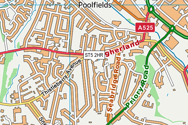 ST5 2HR map - OS VectorMap District (Ordnance Survey)