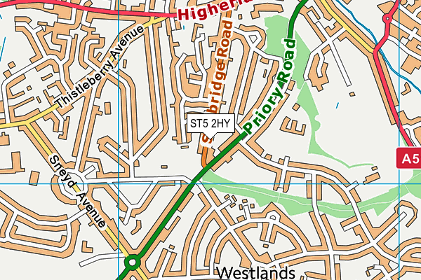 ST5 2HY map - OS VectorMap District (Ordnance Survey)