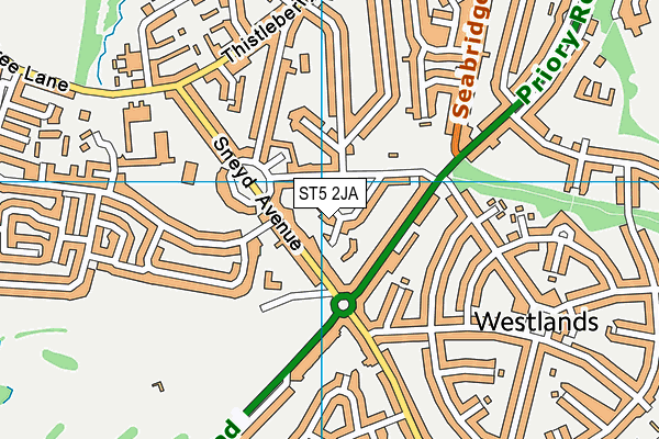 ST5 2JA map - OS VectorMap District (Ordnance Survey)