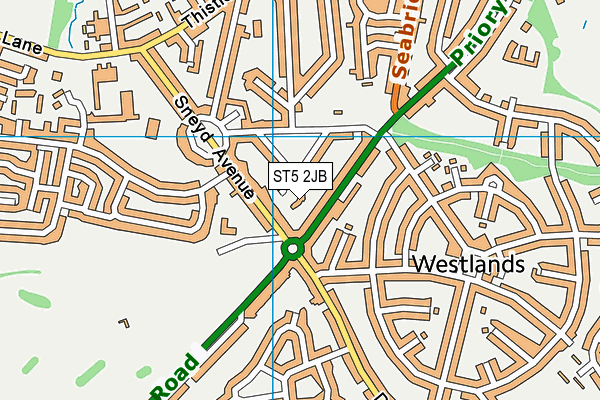 ST5 2JB map - OS VectorMap District (Ordnance Survey)