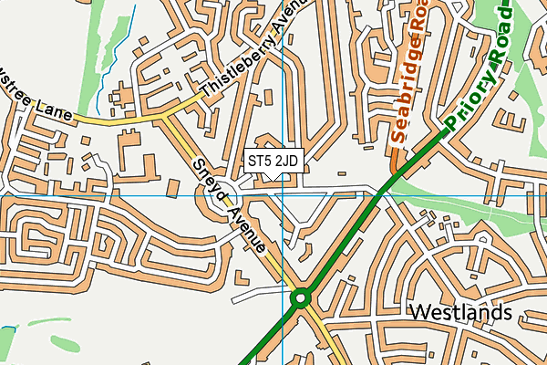 ST5 2JD map - OS VectorMap District (Ordnance Survey)