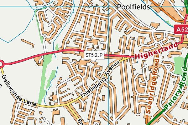 ST5 2JP map - OS VectorMap District (Ordnance Survey)