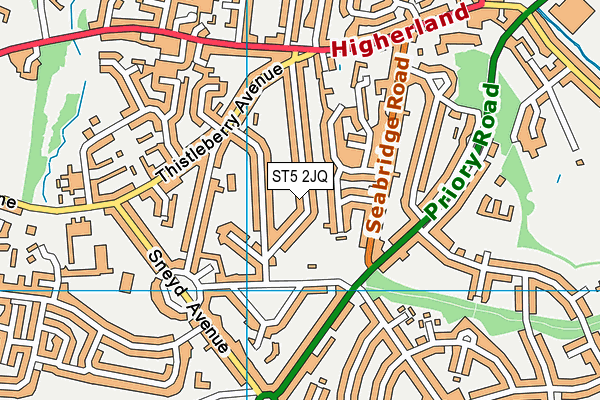 ST5 2JQ map - OS VectorMap District (Ordnance Survey)