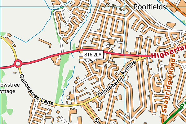 ST5 2LA map - OS VectorMap District (Ordnance Survey)