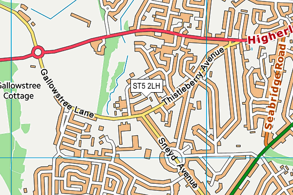 ST5 2LH map - OS VectorMap District (Ordnance Survey)