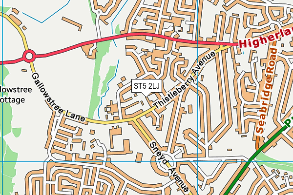 ST5 2LJ map - OS VectorMap District (Ordnance Survey)