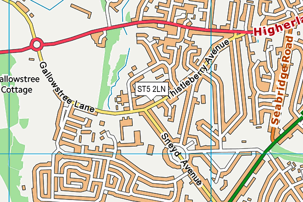 ST5 2LN map - OS VectorMap District (Ordnance Survey)