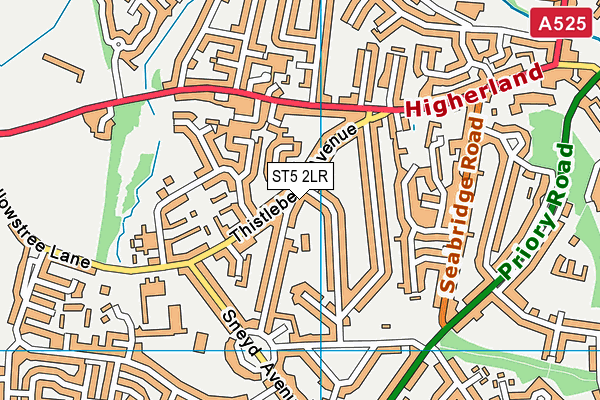 ST5 2LR map - OS VectorMap District (Ordnance Survey)