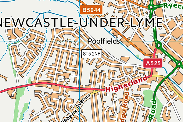 ST5 2NF map - OS VectorMap District (Ordnance Survey)