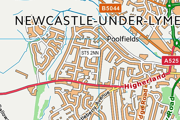 ST5 2NN map - OS VectorMap District (Ordnance Survey)