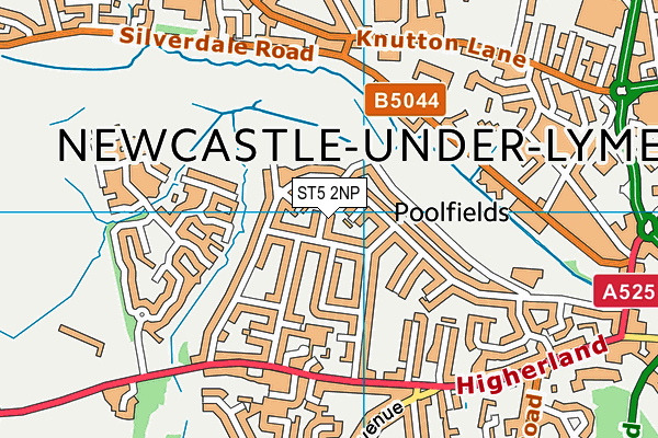 ST5 2NP map - OS VectorMap District (Ordnance Survey)