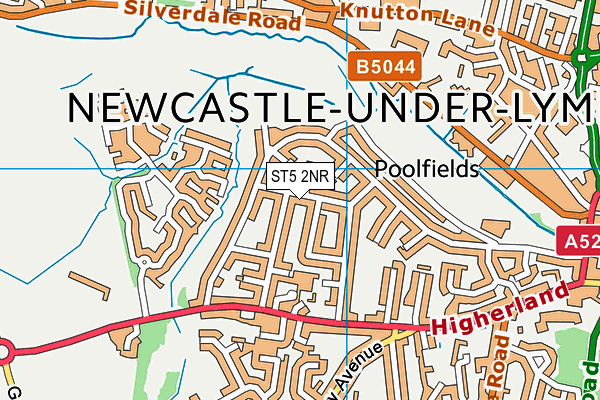 ST5 2NR map - OS VectorMap District (Ordnance Survey)