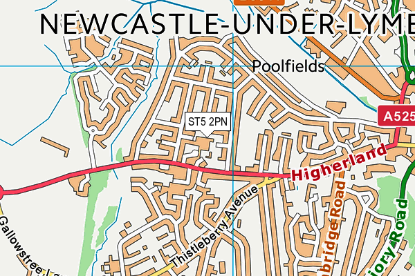 ST5 2PN map - OS VectorMap District (Ordnance Survey)