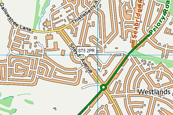 ST5 2PR map - OS VectorMap District (Ordnance Survey)
