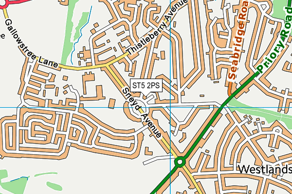 ST5 2PS map - OS VectorMap District (Ordnance Survey)