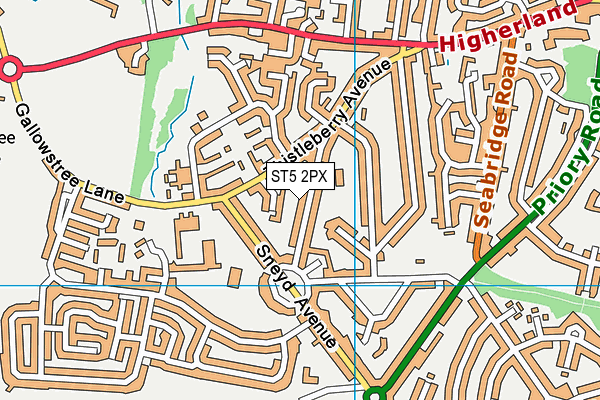 ST5 2PX map - OS VectorMap District (Ordnance Survey)