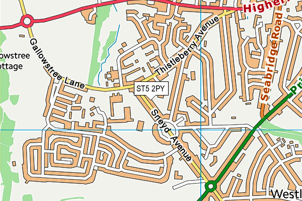 ST5 2PY map - OS VectorMap District (Ordnance Survey)
