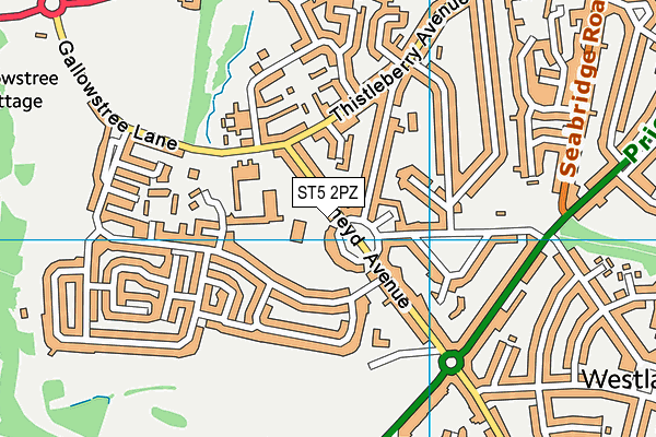 ST5 2PZ map - OS VectorMap District (Ordnance Survey)