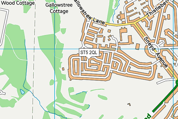 ST5 2QL map - OS VectorMap District (Ordnance Survey)