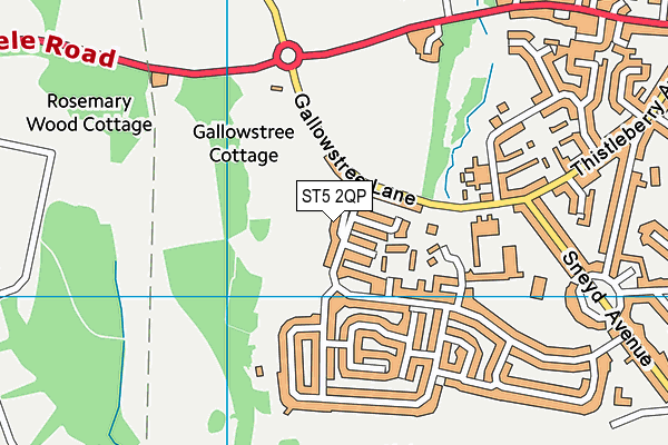 ST5 2QP map - OS VectorMap District (Ordnance Survey)