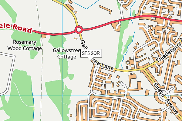 Newcastle Academy Grass Pitches map (ST5 2QR) - OS VectorMap District (Ordnance Survey)