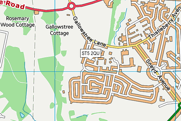 ST5 2QU map - OS VectorMap District (Ordnance Survey)