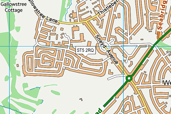 ST5 2RQ map - OS VectorMap District (Ordnance Survey)