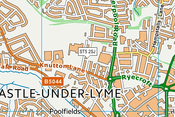St John Fisher Catholic College (Newcastle) map (ST5 2SJ) - OS VectorMap District (Ordnance Survey)