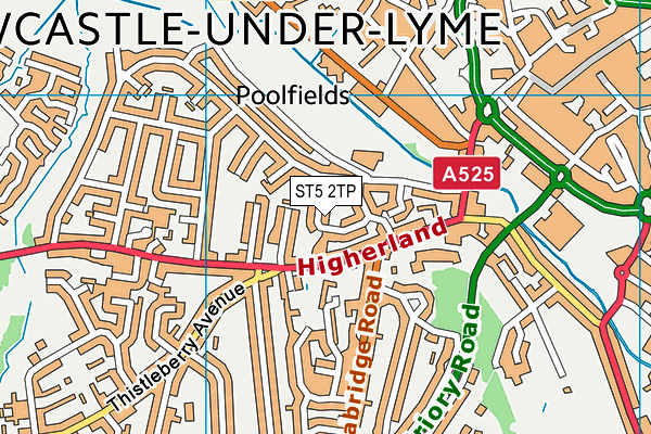 ST5 2TP map - OS VectorMap District (Ordnance Survey)