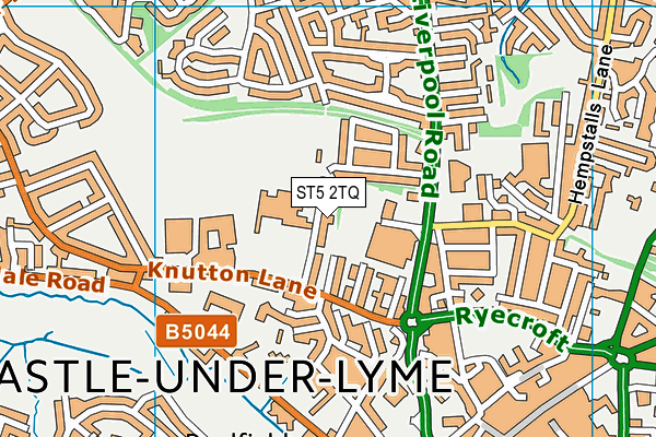 ST5 2TQ map - OS VectorMap District (Ordnance Survey)