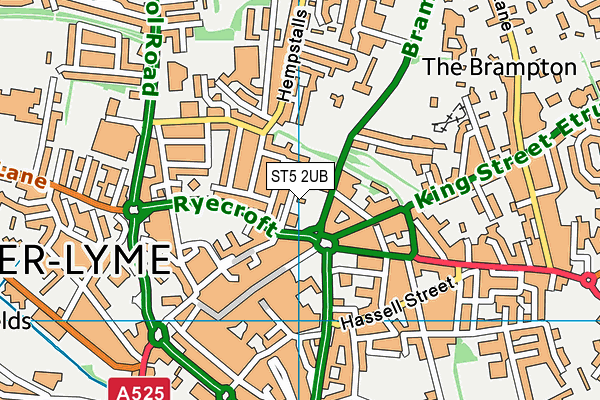 ST5 2UB map - OS VectorMap District (Ordnance Survey)