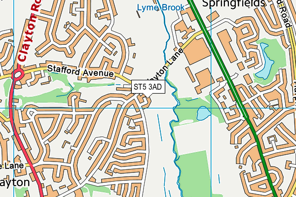 ST5 3AD map - OS VectorMap District (Ordnance Survey)