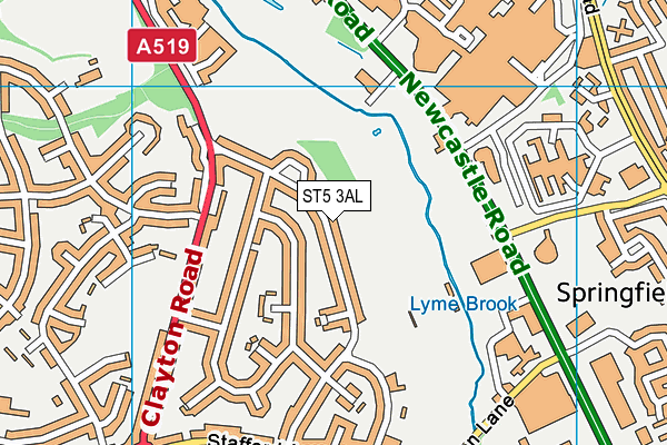 ST5 3AL map - OS VectorMap District (Ordnance Survey)